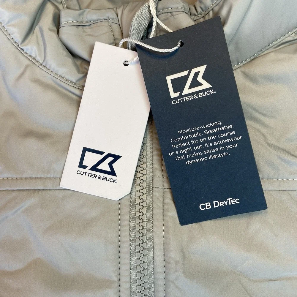 Cutter & Buck (NBC Sports), Men XXL Gray DryTec Zip‎ Up Jacket Golf New